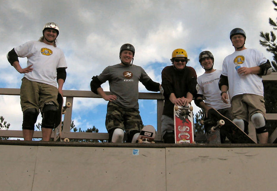Back to skating! (Kerry, Chris, John, Barry and Sig)